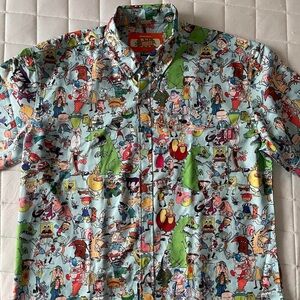 RSVLTS Nickelodeon Cartoon Collage Shirt - Multicolor